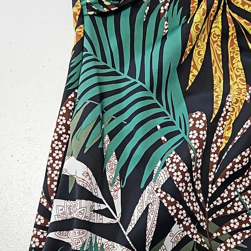 SWIM SUIT palm leaves one piece